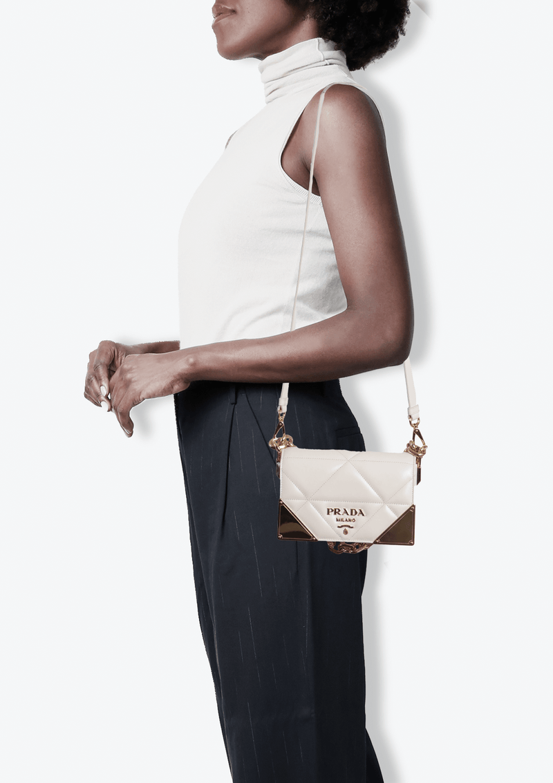 STITCHED NAPPA SHOULDER BAG