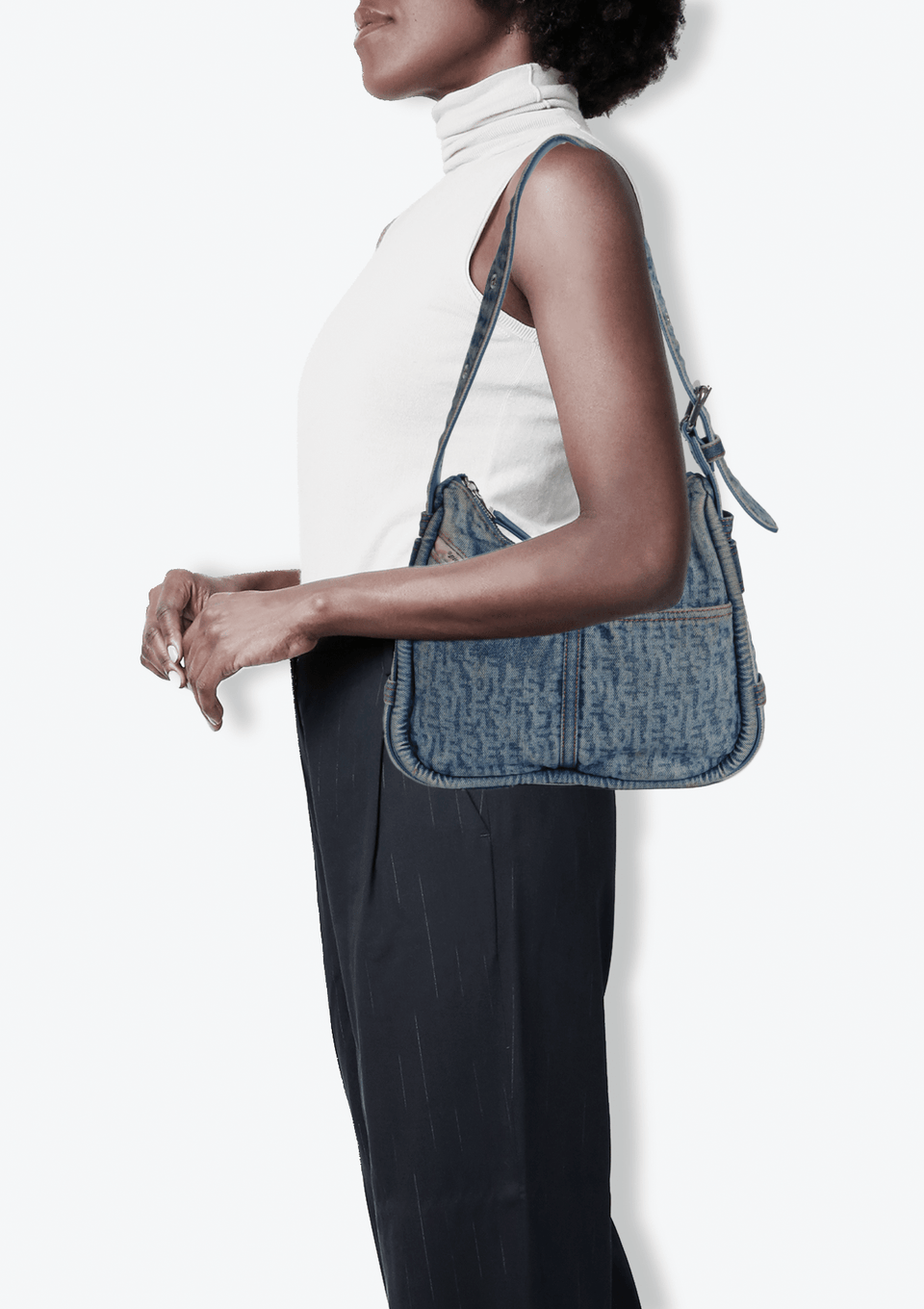 BOLSA DIESEL MONOGRAM DENIM HOBO BAG AZUL ORIGINAL – Gringa