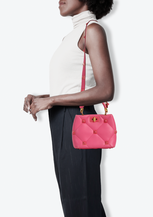 ROMAN STUD TOP HANDLE BAG