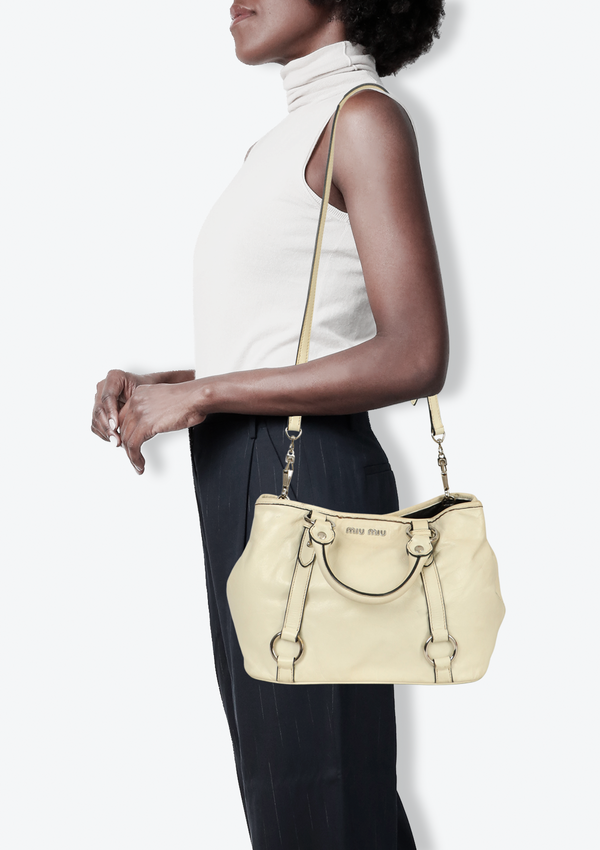 LEATHER TOP HANDLE BAG