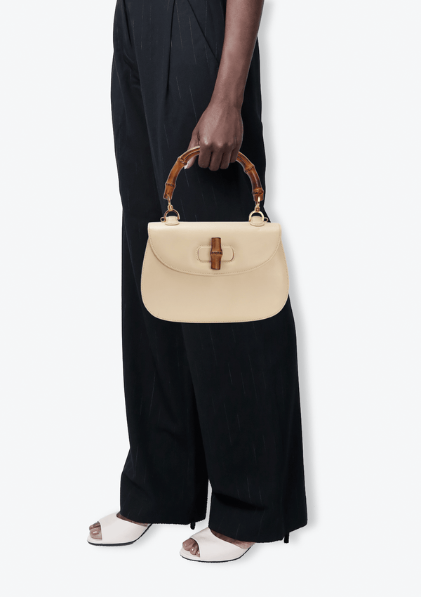 VINTAGE SMALL BAMBOO TOP HANDLE BAG