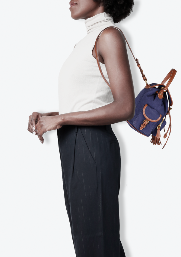 CANVAS AND LEATHER BACKPACK