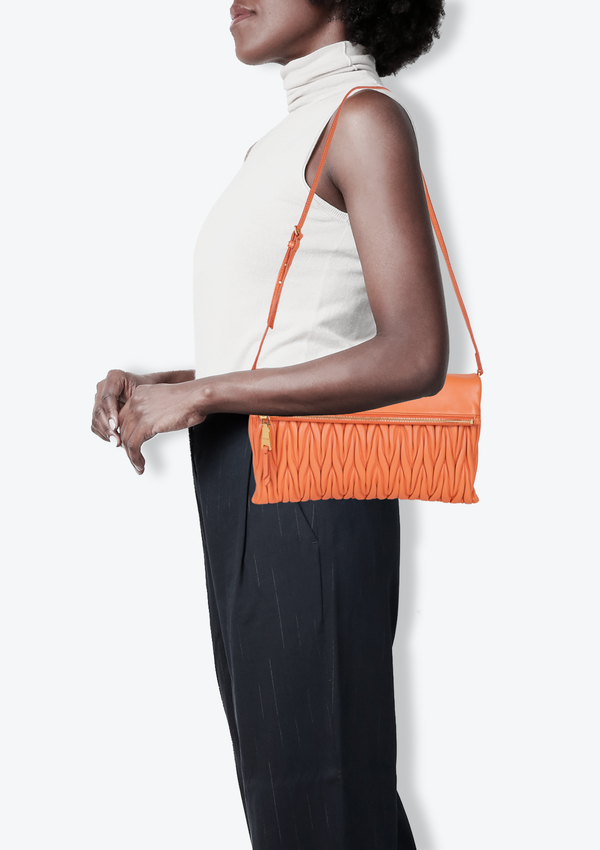 MATELASSÉ ZIP FLAP CLUTCH BAG