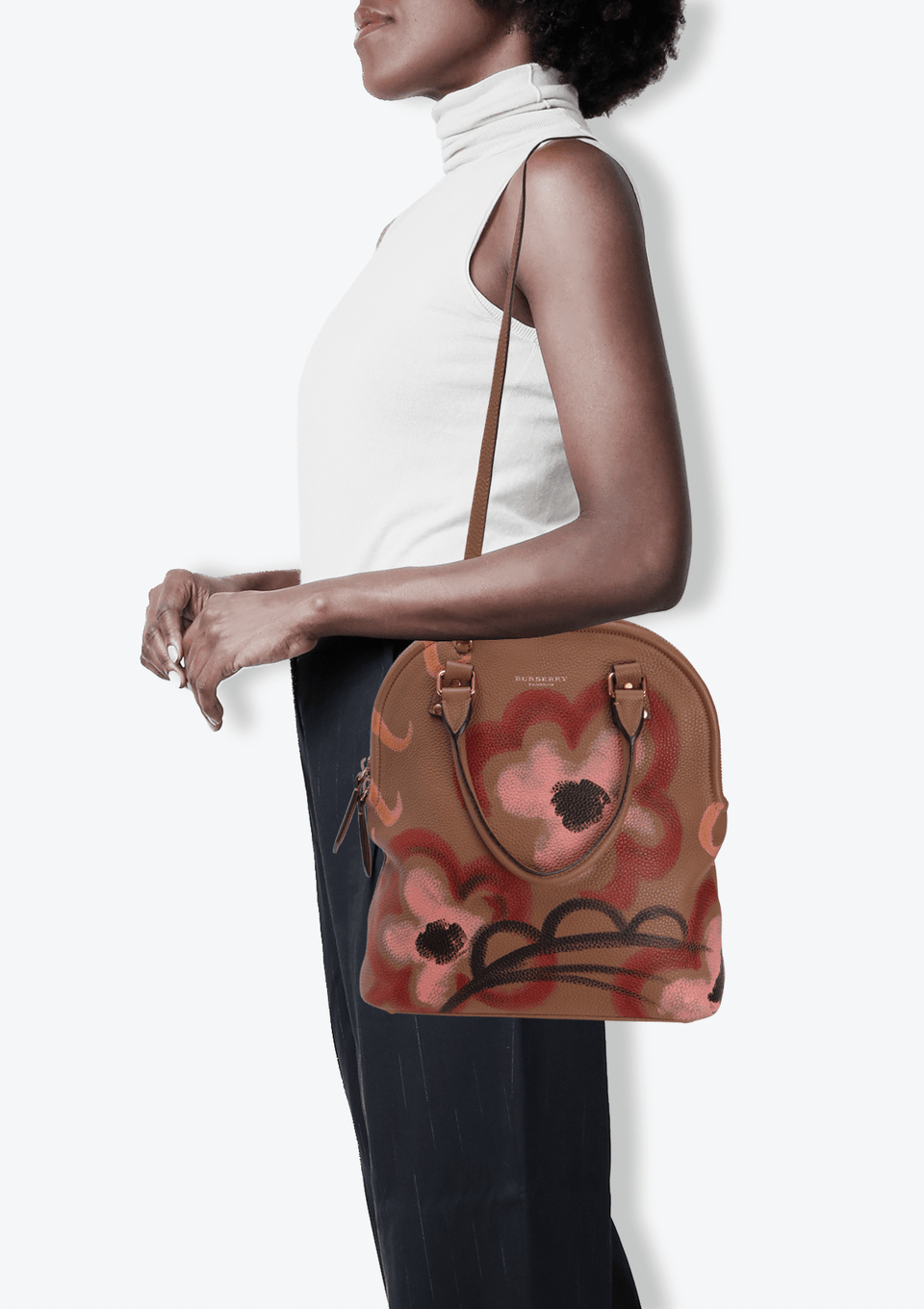BOLSA BURBERRY PRORSUM HAND PAINTED BLOOMSBURY DARK SAND MARROM