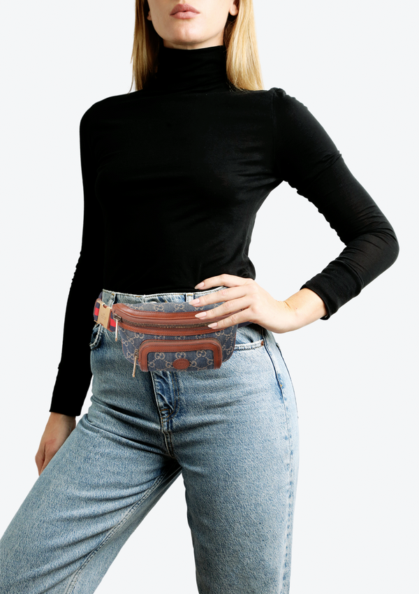 GG DENIM BELT BAG