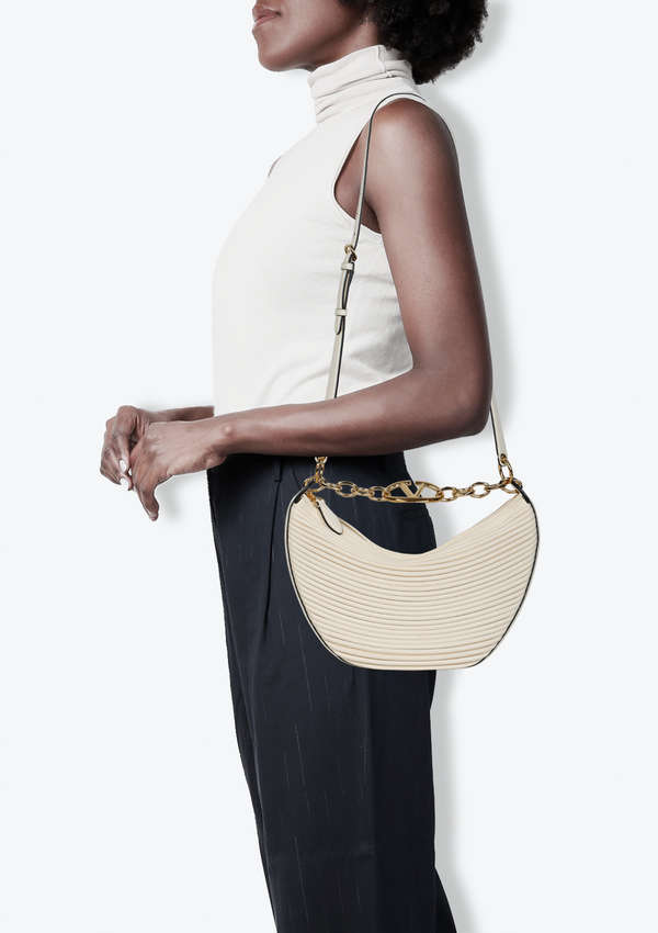 LEATHER VLOGO MOON HOBO