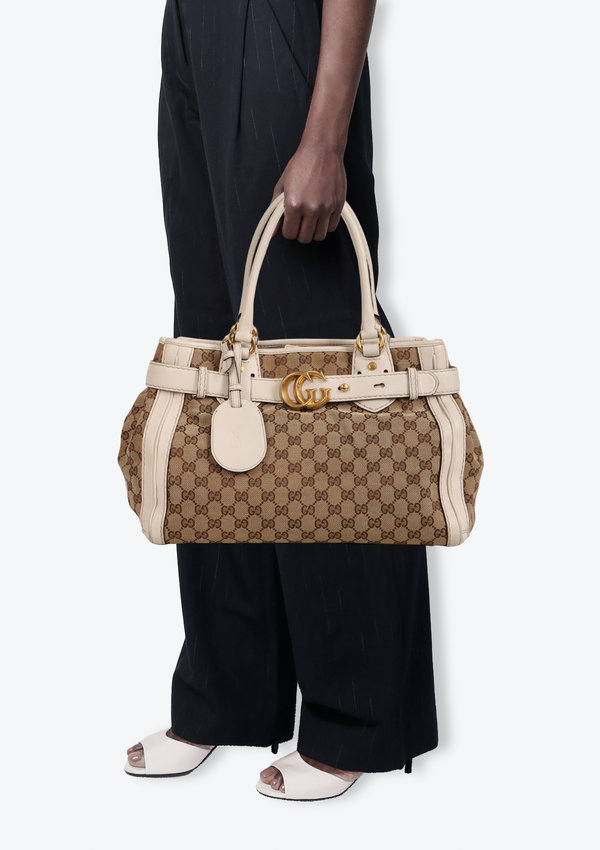GG CANVAS RUNNING TOTE BAG