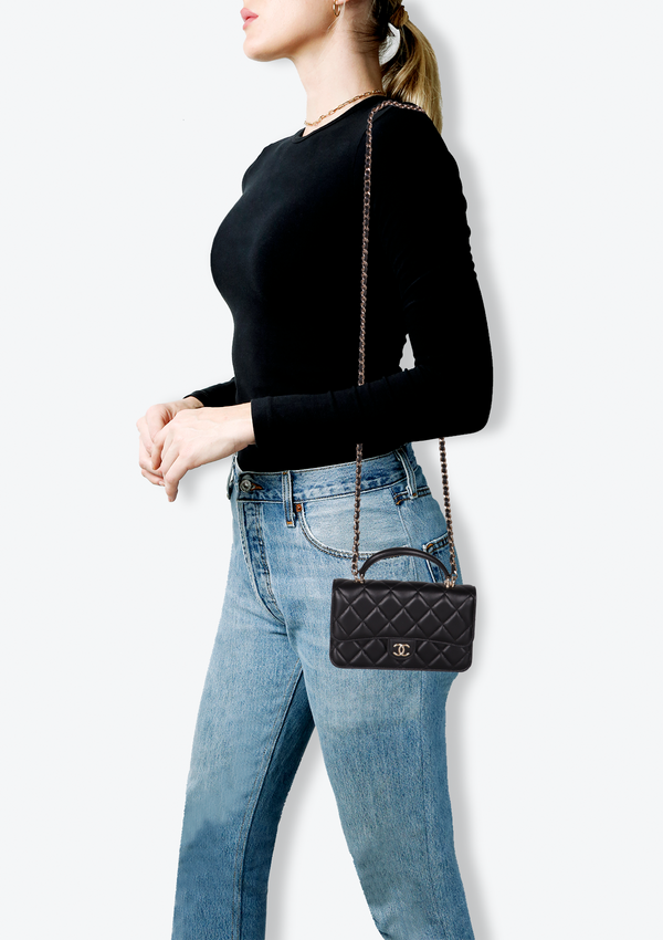 WALLET ON CHAIN LEATHER CLUTCH BAG