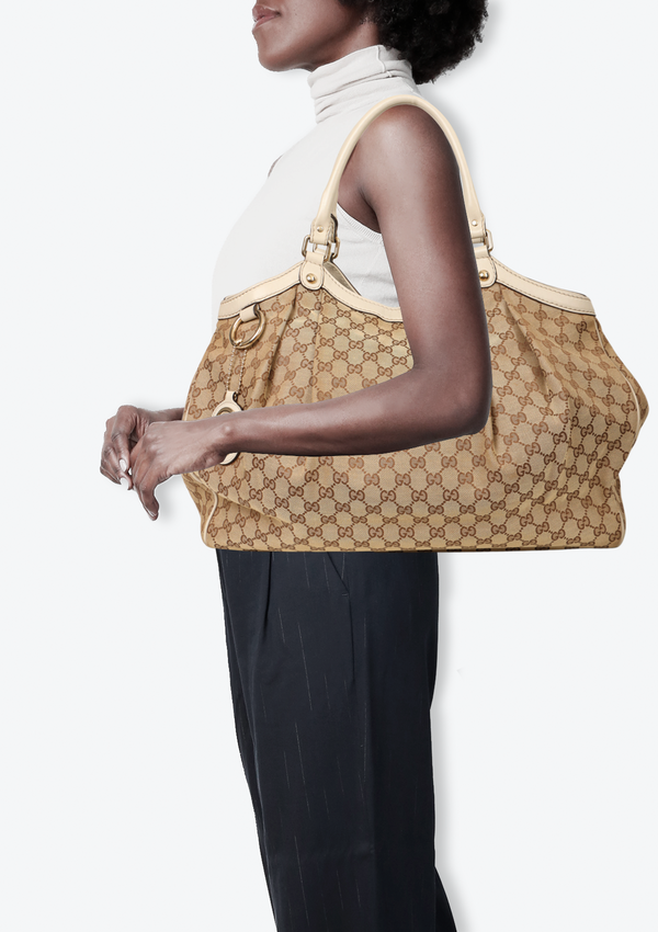GG CANVAS LARGE SUKEY BAG