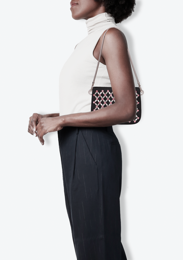 CRYSTAL EMBELLISHED SASSY BAG