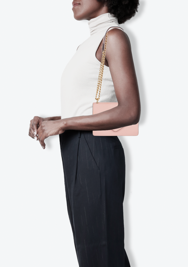 SAFFIANO TRIANGLE ENVELOPE CHAIN BAG