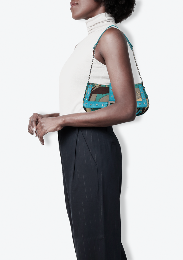 CRYSTAL LOGO SHOULDER BAG