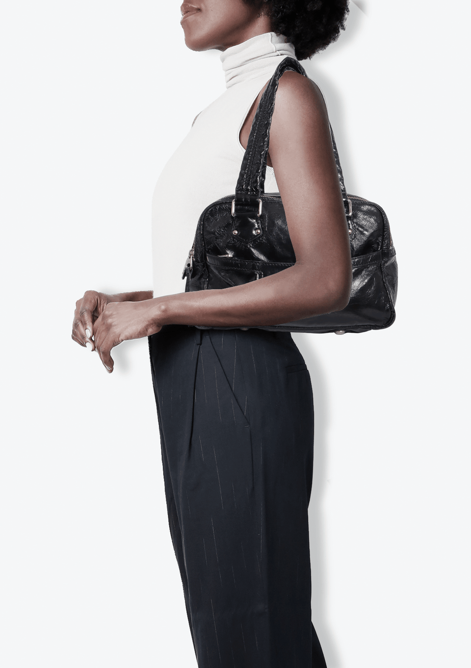 BOLSA MARC JACOBS VINTAGE LEATHER SHOULDER BAG PRETO ORIGINAL – Gringa