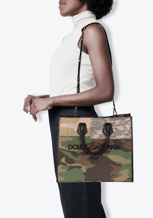 CAMOUFLAGE PATCHWORK TOTE
