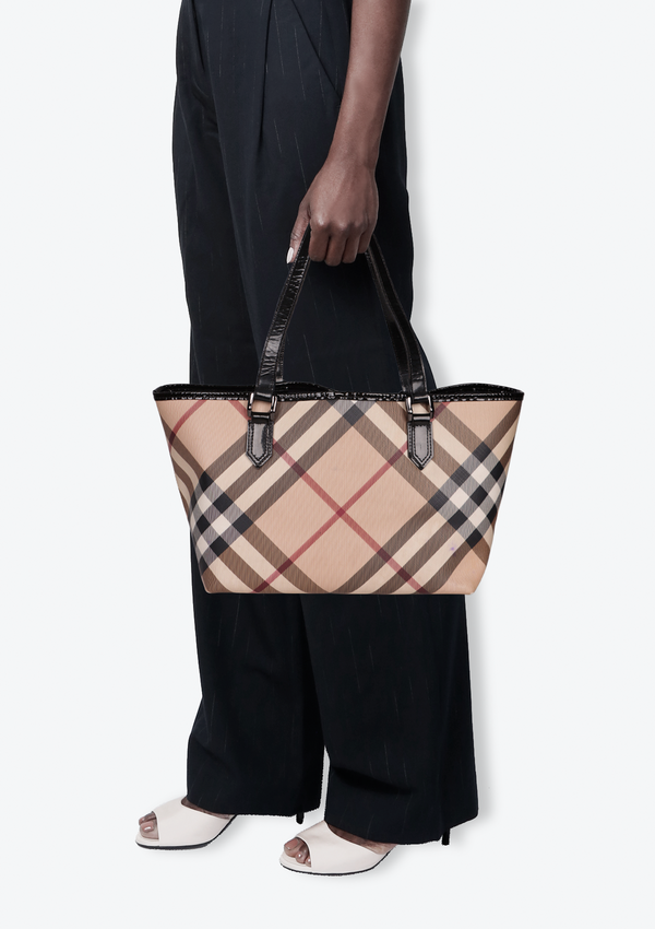 NOVA CHECK TOTE BAG