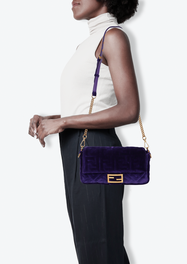 VELVET ZUCCA EMBOSSED BAGUETTE