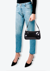 PATENT LEATHER GANCINI SHOULDER BAG