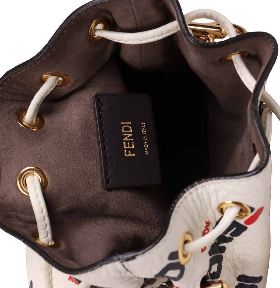 BOLSA FENDI FILA MANIA MINI MON TRESOR BUCKET BAG BRANCO ORIGINAL
