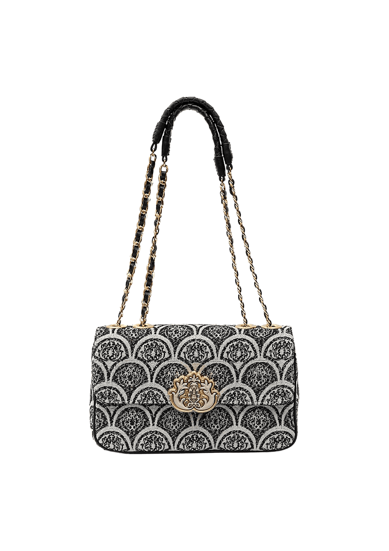 BOLSA BAGUETE SIRENA JACQUARD PRETO