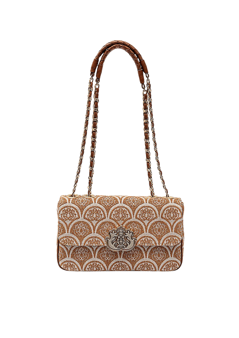 BOLSA BAGUETE SIRENA JACQUARD CAMEL