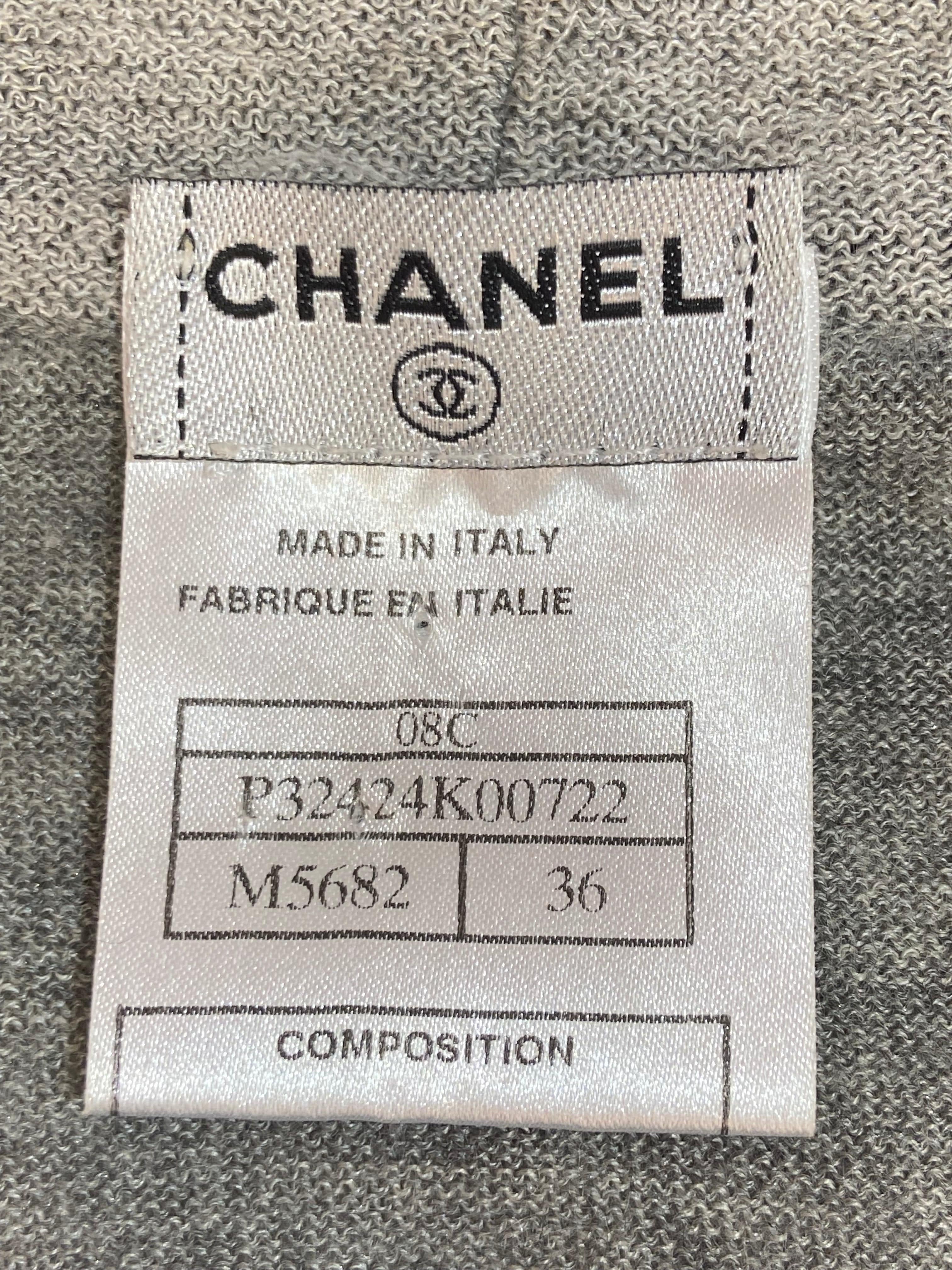 CASACO CHANEL CASHMERE SWEATER CINZA ORIGINAL – Gringa