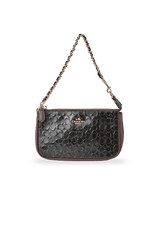 LEATHER SHOULDER BAG COACH PRETO ORIGINAL