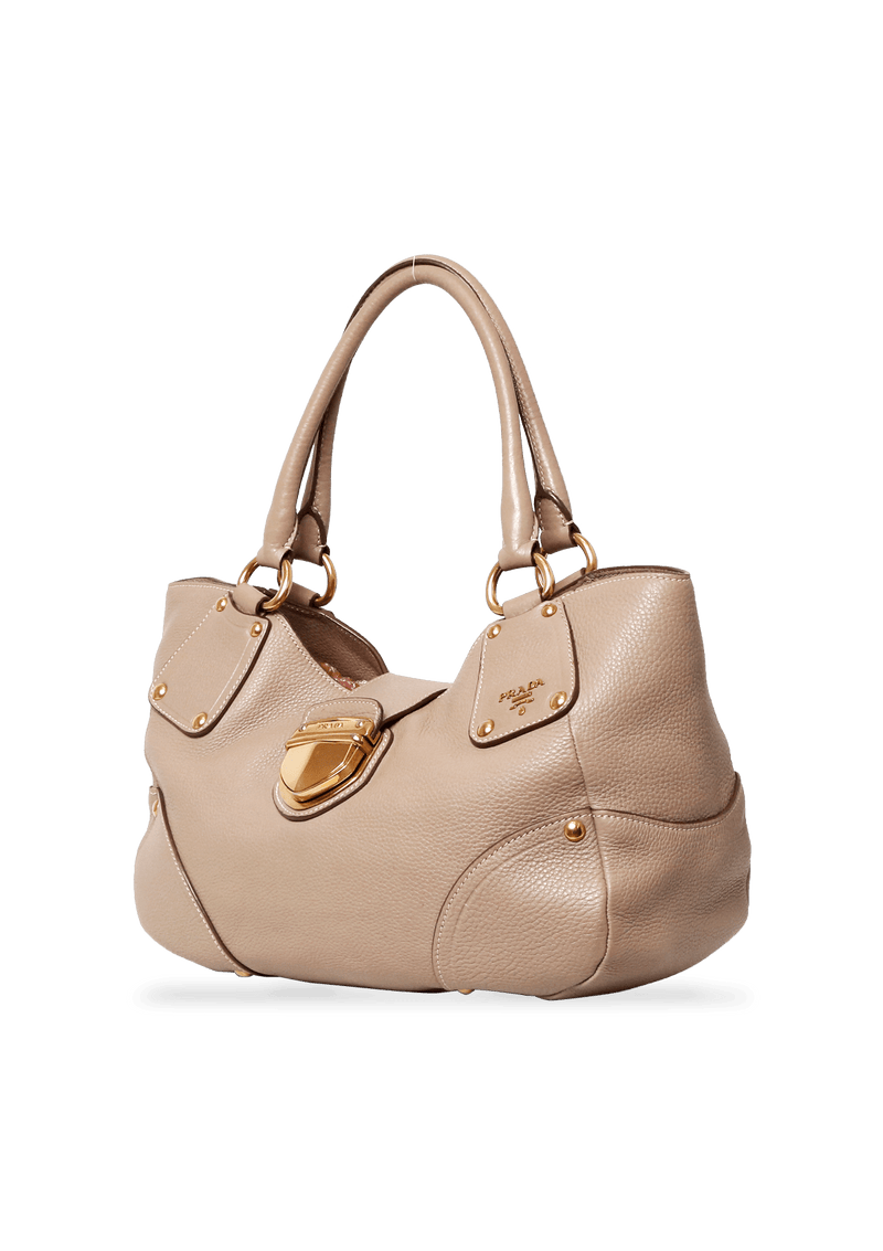 VITELLO DAINO PUSH LOCK TOTE