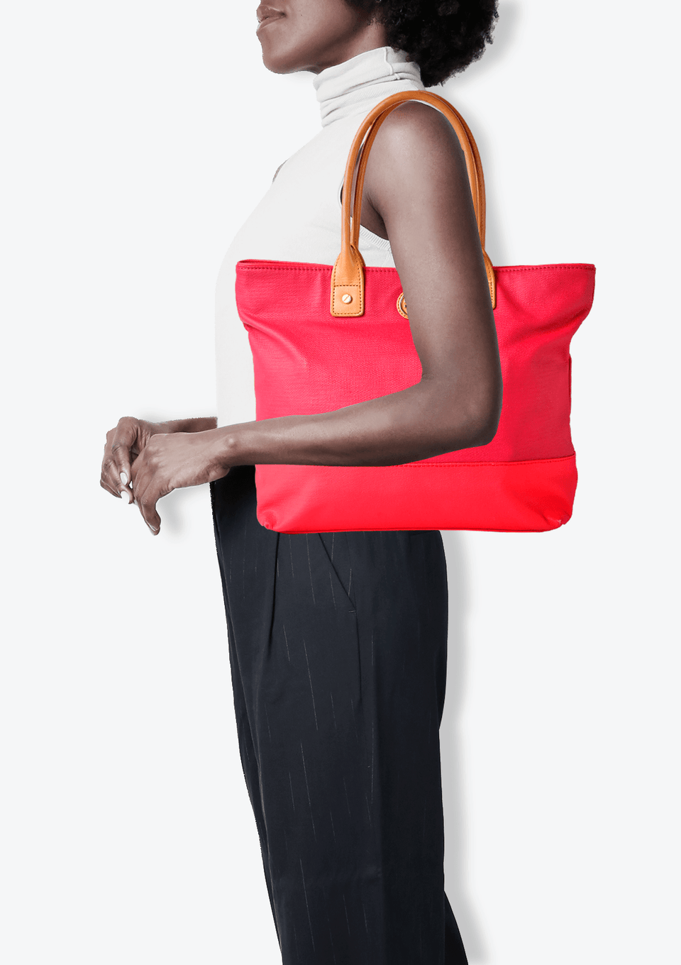 LEATHER TRIMMED LOGO TOTE