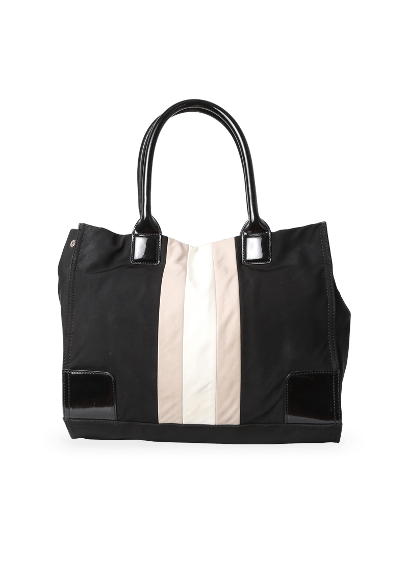 LEATHER TRIMMED LOGO TOTE