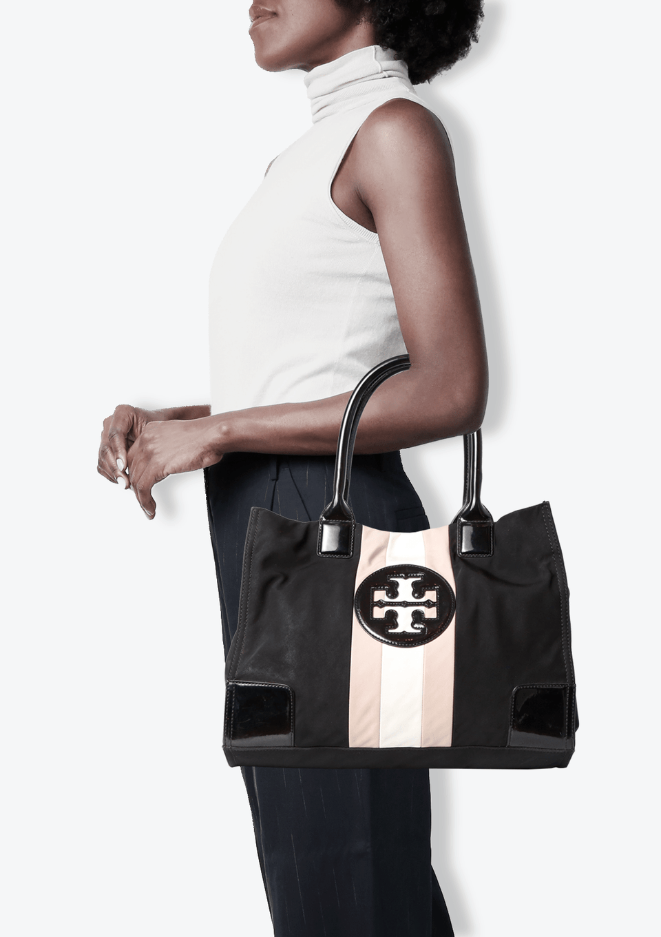LEATHER TRIMMED LOGO TOTE