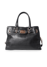 BELTED LEATHER SATCHEL BAG
