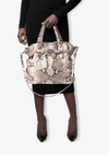 EMBOSSED LEATHER SATCHEL