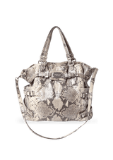 EMBOSSED LEATHER SATCHEL