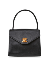 VINTAGE TOP HANDLE FLAP BAG