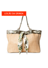 RAFFIA POSITANO SCARF TOTE