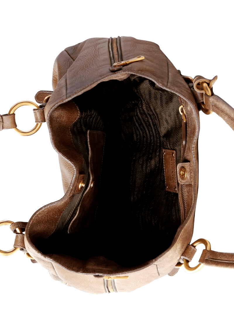 Bolsa Prada Deerskin Satchel Marrom – Gringa