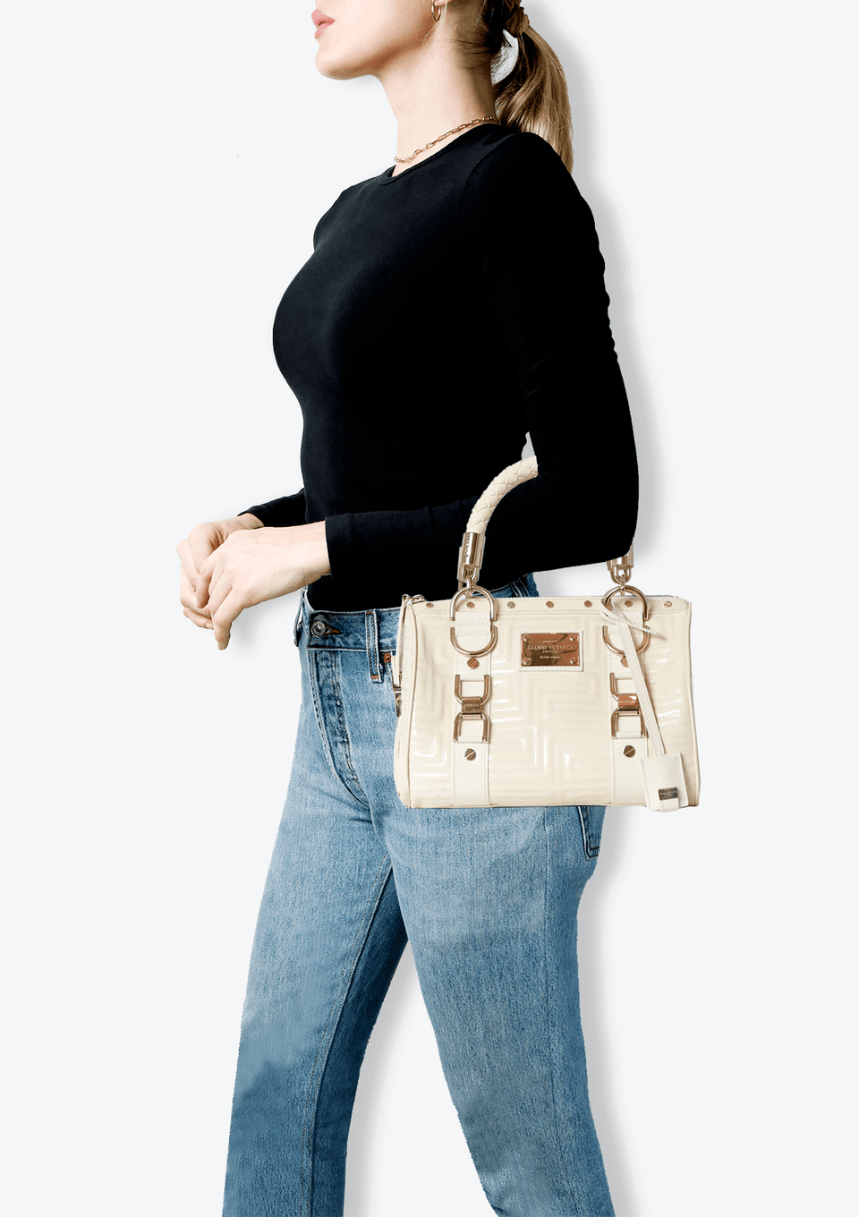 LOGO PATENT LEATHER BAG