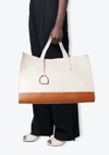 LEATHER BICOLOR TOTE