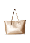 METALLIC LEATHER TOTE BAG