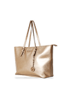 METALLIC LEATHER TOTE BAG
