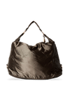 LEATHER TRIMMED NYLON HOBO