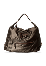LEATHER TRIMMED NYLON HOBO