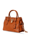 BELTED LEATHER SATCHEL BAG