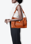 BELTED LEATHER SATCHEL BAG