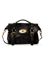 ALEXA LEATHER SATCHEL MULBERRY PRETA ORIGINAL