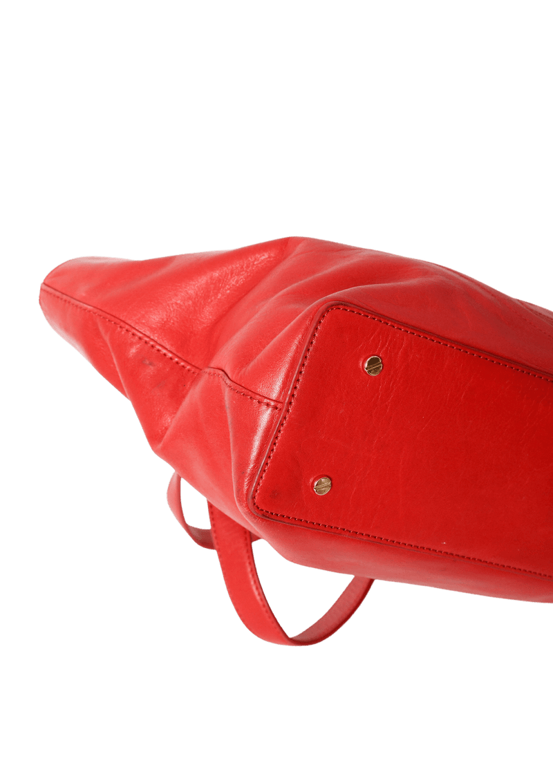 RED LEATHER BOMBE