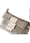 BEADED PALLADIUM MICRO BAGUETTE FENDI PRATA ORIGINAL