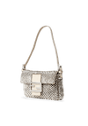 BEADED PALLADIUM MICRO BAGUETTE FENDI PRATA ORIGINAL