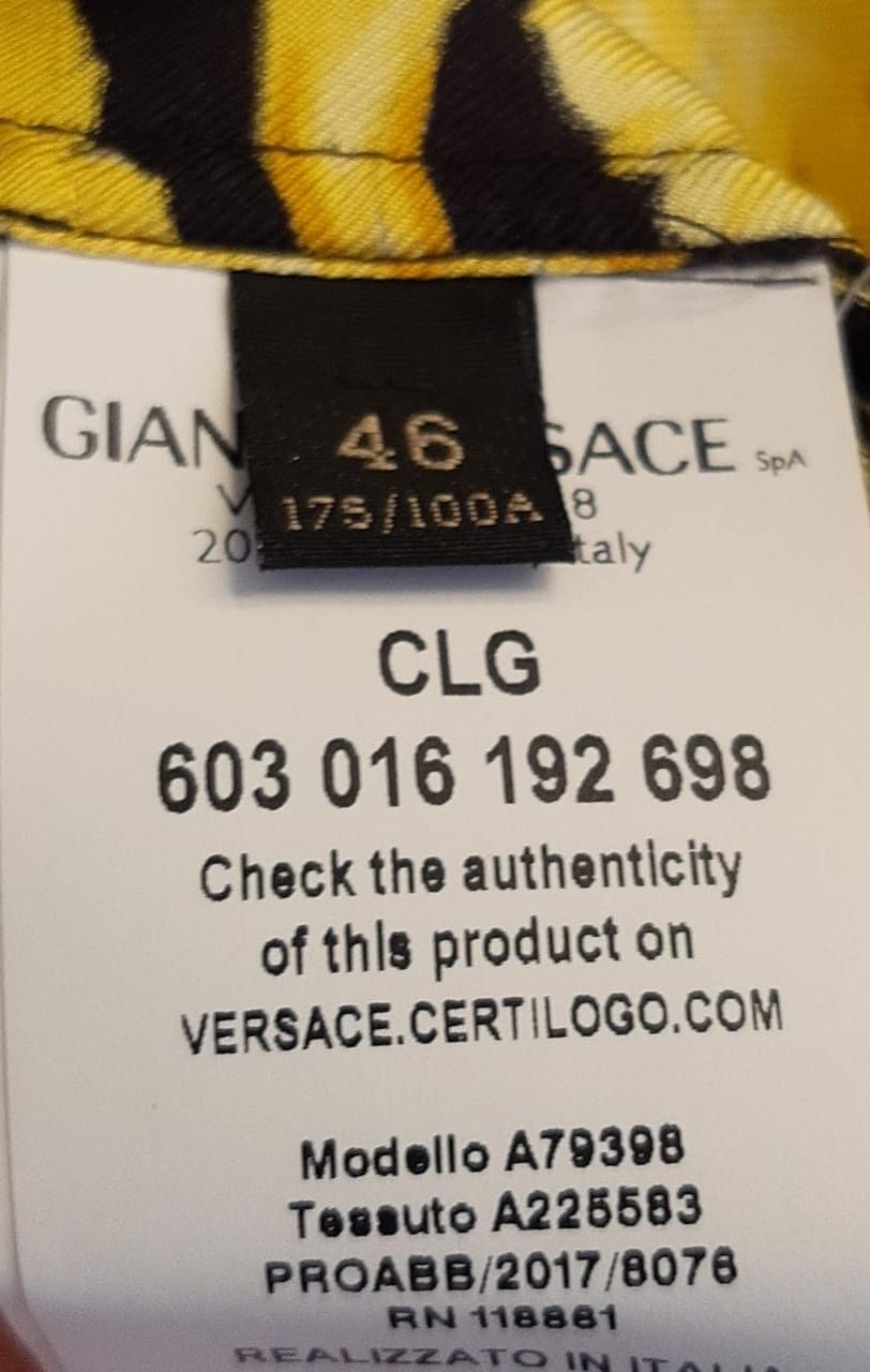 CAMISA VERSACE BAROCCO SILK SHIRT 38 AMARELO ORIGINAL – Gringa