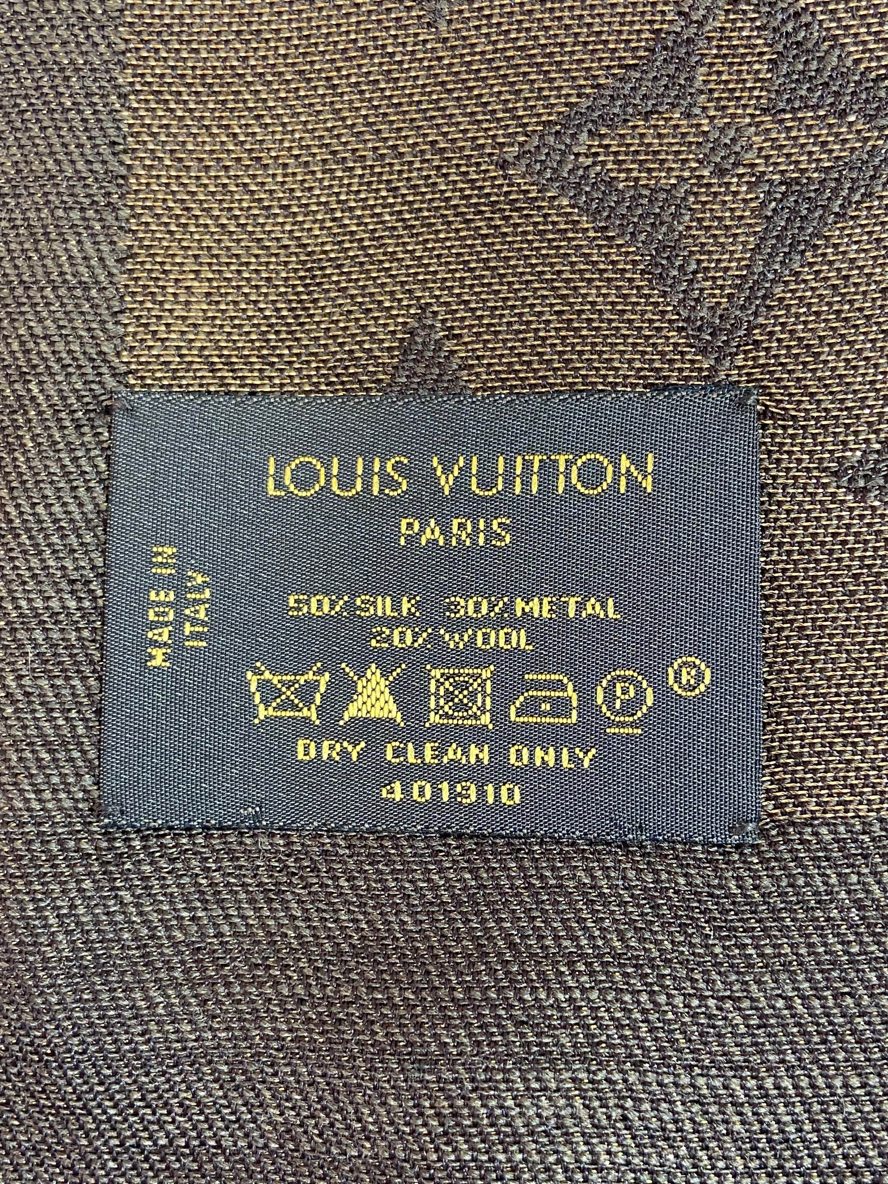 LENÇO LOUIS VUITTON MONOGRAM SHINE SHAWL SCARF MARROM ORIGINAL